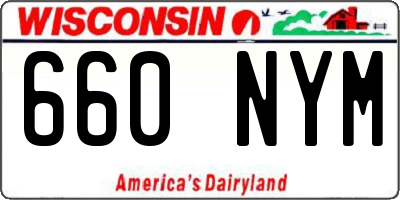 WI license plate 660NYM