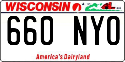 WI license plate 660NYO
