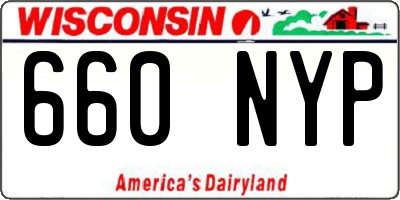 WI license plate 660NYP