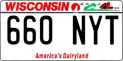 WI license plate 660NYT