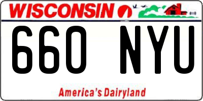 WI license plate 660NYU