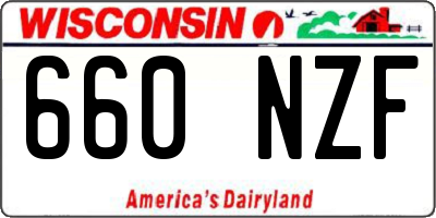 WI license plate 660NZF