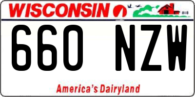 WI license plate 660NZW