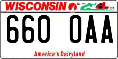 WI license plate 660OAA