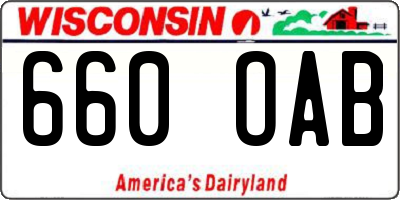 WI license plate 660OAB