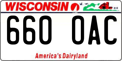 WI license plate 660OAC