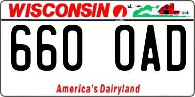 WI license plate 660OAD