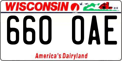 WI license plate 660OAE