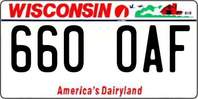 WI license plate 660OAF
