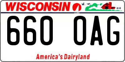 WI license plate 660OAG
