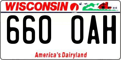 WI license plate 660OAH