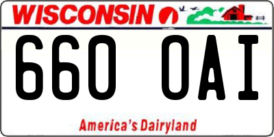 WI license plate 660OAI