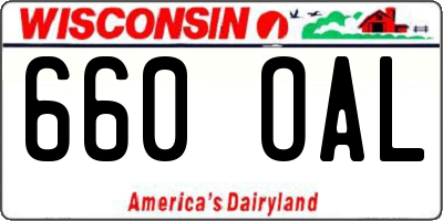 WI license plate 660OAL