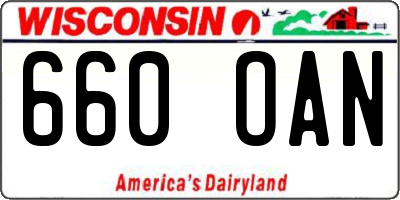 WI license plate 660OAN