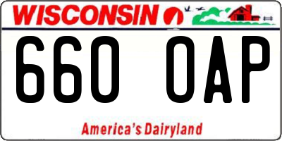 WI license plate 660OAP