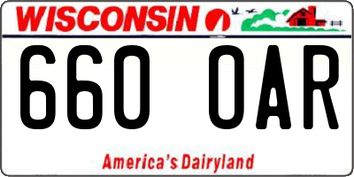 WI license plate 660OAR