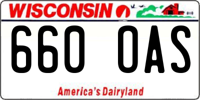 WI license plate 660OAS