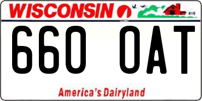 WI license plate 660OAT