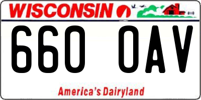 WI license plate 660OAV