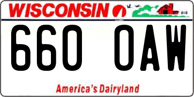 WI license plate 660OAW