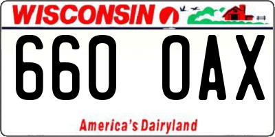 WI license plate 660OAX