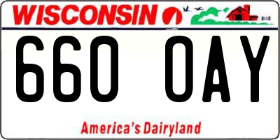 WI license plate 660OAY
