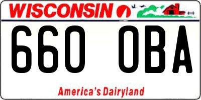 WI license plate 660OBA