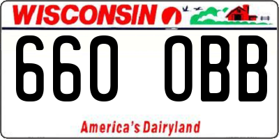 WI license plate 660OBB