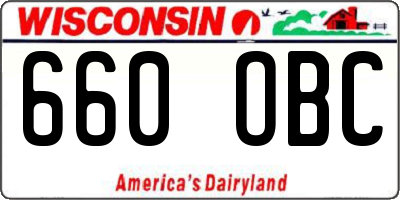 WI license plate 660OBC