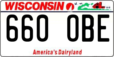 WI license plate 660OBE