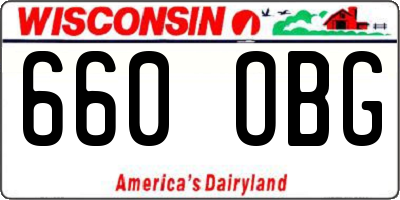 WI license plate 660OBG