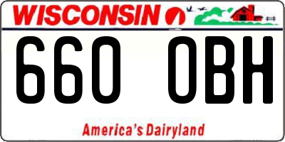 WI license plate 660OBH