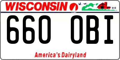 WI license plate 660OBI