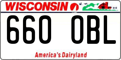 WI license plate 660OBL