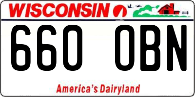 WI license plate 660OBN