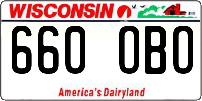 WI license plate 660OBO