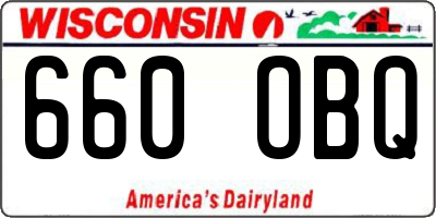WI license plate 660OBQ