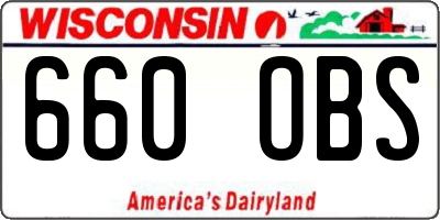 WI license plate 660OBS