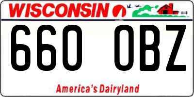 WI license plate 660OBZ