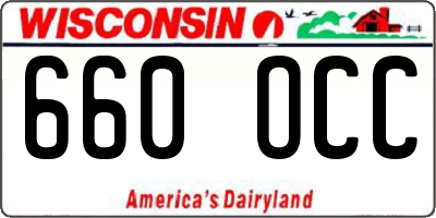 WI license plate 660OCC