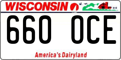 WI license plate 660OCE