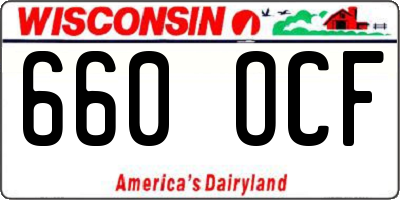 WI license plate 660OCF