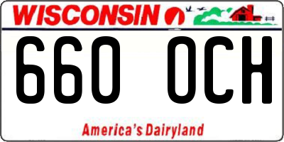 WI license plate 660OCH