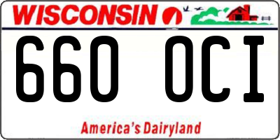 WI license plate 660OCI