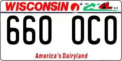 WI license plate 660OCO