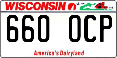 WI license plate 660OCP
