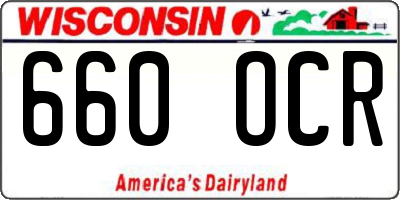WI license plate 660OCR