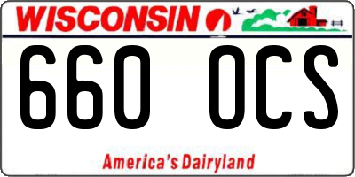 WI license plate 660OCS