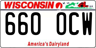 WI license plate 660OCW