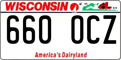 WI license plate 660OCZ